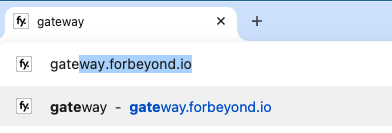 Browser-Adressleiste mit der gateway-Adresse
